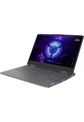 Ноутбук Lenovo LOQ 15IRH8, Storm Grey, 15.6" (1920x1080, IPS), Core i5-12450H (8x2.0-4.4 GHz), 16Gb DDR5, 512Gb NVMe, GeForce RTX 4060 (8Gb), WiFi 6, Bluetooth 5.1, Web, 1xType-C / 3xUSB 3.0, HDMI, 60 Wh, Без ОС (82XV010JRA)