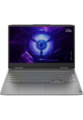 Ноутбук Lenovo LOQ 15IRH8, Storm Grey, 15.6" (1920x1080, IPS), Core i5-12450H (8x2.0-4.4 GHz), 16Gb DDR5, 512Gb NVMe, GeForce RTX 4060 (8Gb), WiFi 6, Bluetooth 5.1, Web, 1xType-C / 3xUSB 3.0, HDMI, 60 Wh, Без ОС (82XV010JRA)