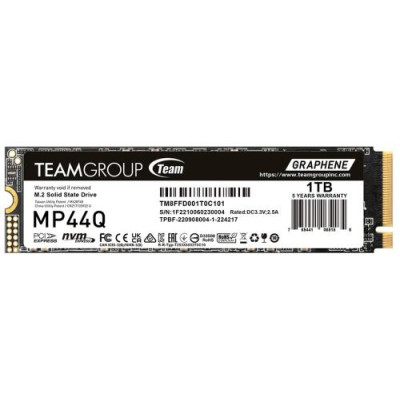 Твердотільний накопичувач SSD 1Tb, Team MP44Q, PCI-E 4.0 x4, M.2 2280, 3D QLC, 7400/6200 МБ/с (TM8FFD001T0C101)