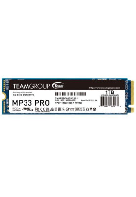 Твердотільний накопичувач SSD 1Tb, Team MP33 Pro, PCI-E 3.0 x4, M.2 2280, 3D TLC, 3500/3000 МБ/с (TM8FPD001T0C101)