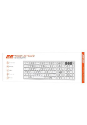 Клавіатура бездротова 2E KS270, Silver/White, Bluetooth / USB 2.4GHz, до 10 м, 2xAAA (2E-KS270WBPN_UA)