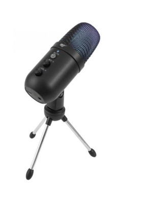Мікрофон Havit HV-GK51, Black, 3.5 мм, RGB підсвічування, на підставці, 45 дБ, живлення через Type-C
