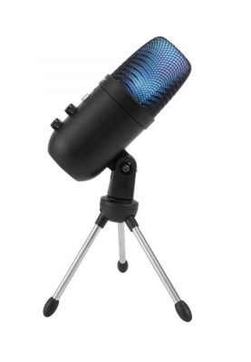 Мікрофон Havit HV-GK51, Black, 3.5 мм, RGB підсвічування, на підставці, 45 дБ, живлення через Type-C