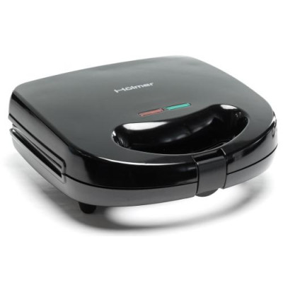 Мультимейкер Holmer HCG-02SM, Black, 800W, 2 панелі: гриль,  віденські вафлі, розмір панелей 22,5х12,5см, захист від перегріву, індикатор нагріву