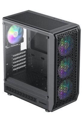 Корпус GameMax Forge MB, Black, без БЖ, Midi Tower, Micro ATX / Mini ITX, Type-C / USB 3.0 / USB 2.0, макс. CPU - 155 мм / VGA - 330 мм, 4x120 мм ARGB, бічна панель із загартованого скла