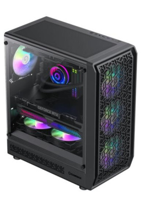 Корпус GameMax Forge MB, Black, без БЖ, Midi Tower, Micro ATX / Mini ITX, Type-C / USB 3.0 / USB 2.0, макс. CPU - 155 мм / VGA - 330 мм, 4x120 мм ARGB, бічна панель із загартованого скла