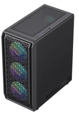 Корпус GameMax Forge MB, Black, без БЖ, Midi Tower, Micro ATX / Mini ITX, Type-C / USB 3.0 / USB 2.0, макс. CPU - 155 мм / VGA - 330 мм, 4x120 мм ARGB, бічна панель із загартованого скла