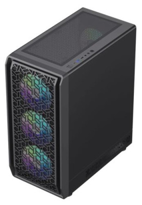 Корпус GameMax Forge AB, Black, без БЖ, Midi Tower, E-ATX / ATX / Micro ATX / Mini ITX, Type-C / USB 3.0 / USB 2.0, макс. CPU - 155 мм / VGA - 330 мм, 6x120 мм ARGB, бічна панель із загартованого скла