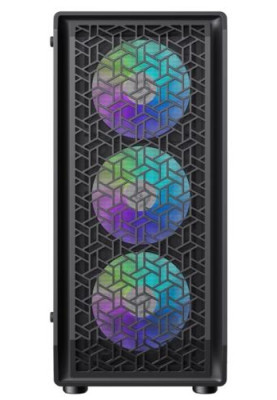 Корпус GameMax Forge AB, Black, без БЖ, Midi Tower, E-ATX / ATX / Micro ATX / Mini ITX, Type-C / USB 3.0 / USB 2.0, макс. CPU - 155 мм / VGA - 330 мм, 6x120 мм ARGB, бічна панель із загартованого скла