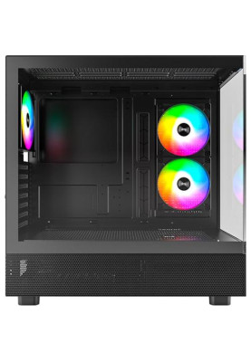 Корпус Montech XR, Black, Mid Tower, без БЖ, для ATX / Micro ATX / Mini ITX, Type-C / 2xUSB 3.0, макс. CPU - 175 мм / GPU - 420 мм, 3x120 мм ARGB, бічна та передня панель із загартованого скла