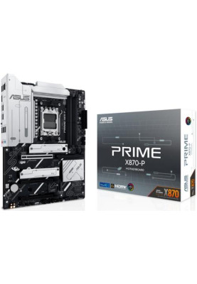 Материнська плата AM5 Asus PRIME X870-P, X870, 4xDDR5, Int.Video (CPU), 2xSATA3, 4xM.2, 1xPCI-E 5.0 x16, 2xPCI-E 4.0 x16, Realtek 7.1, Realtek 2.5Gb, HDMI/Type-C, ATX
