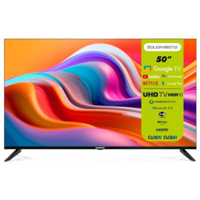 Телевізор 50" Romsat 50UGN18ST2, Black, LED 3840x2160, 60 Гц, Smart TV, DVB-T2/C, 3xHDMI, 2xUSB, VGA, Vesa 300x200