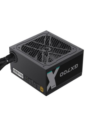 Блок живлення 700 Вт, GameMax GX-700, Black, 80+ Gold, 12 см, 3xMolex / 6xSATA / 4x6+2-pin / 2x4+4-pin / 1x20+4-pin, захист OVP / OPP / OCP / SCP / OTP / UVLO