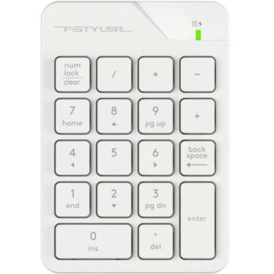 Клавіатура бездротова A4Tech FGK21C "Fstyler", White, USB 2.4GHz, цифрова (18 низькопрофільних кнопок), Type-C, акумулятор