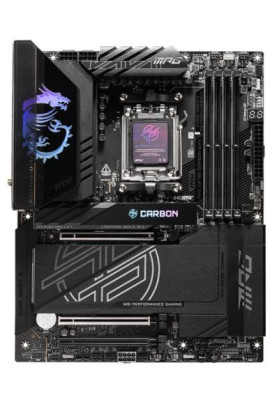 Материнська плата AM5 MSI MPG X870E CARBON WIFI, X870E, 4xDDR5, Int.Video (CPU), 4xSATA3, 4xM.2, 2xPCI-E 5.0 x16, 1xPCI-E 4.0 x16, ALC4080, WiFi 7, Bluetooth 5.4, Realtek 8126 5G + Realtek 8125 2.5G, HDMI/2xType-C, ATX