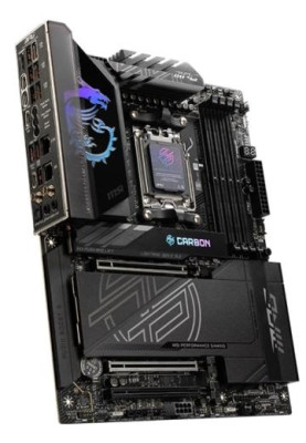 Материнська плата AM5 MSI MPG X870E CARBON WIFI, X870E, 4xDDR5, Int.Video (CPU), 4xSATA3, 4xM.2, 2xPCI-E 5.0 x16, 1xPCI-E 4.0 x16, ALC4080, WiFi 7, Bluetooth 5.4, Realtek 8126 5G + Realtek 8125 2.5G, HDMI/2xType-C, ATX
