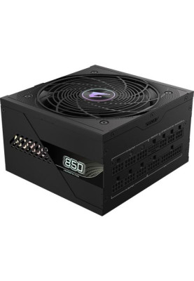 Блок живлення 850 Вт, Gigabyte AORUS ELITE P850W, Black, модульний, 80+ Platinum, 12 см FDB, 8xSATA / 4xMolex / 1x16-pin / 6x6+2-pin / 2x4+4-pin / 1x20+4-pin, захист OVP/OPP/SCP/UVP/OCP/OTP (GP-AE850PM PG5)