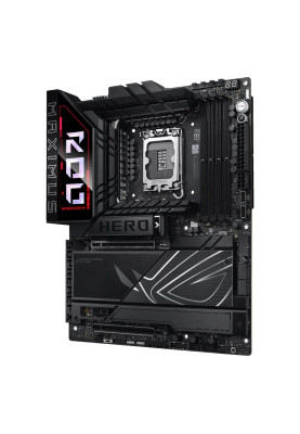 Материнська плата LGA1851, Asus ROG MAXIMUS Z890 HERO, Z890, 4xDDR5, 1xPCI-E 5.0 x16, 1xPCI-E 4.0 x16, 1xPCI-E 4.0 x1, 4xSATA3, 6xM.2, SlimSAS, ALC4082 + ESS ES9219, Intel 2.5Gb + Realtek 2.5Gb, WiFi 7, Bluetooth 5.4, HDMI/2xType-C, ATX