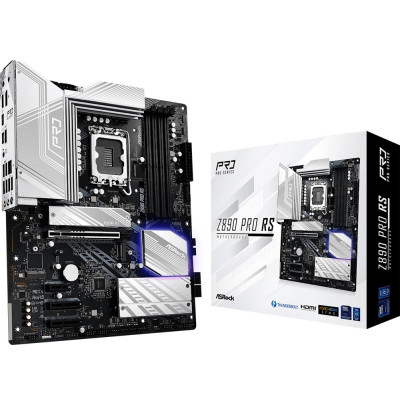 Материнська плата LGA1851, ASRock Z890 Pro RS, Z890, 4xDDR5, 1xPCI-E 5.0 x16, 2xPCI-E 4.0 x4, 1xPCI-E 4.0 x1, 4xSATA3, 4xM.2, ALC897, Dragon RTL8125BG, HDMI/DP/2xType-C, ATX