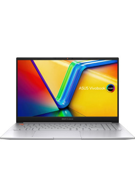 Ноутбук 15" Asus Vivobook Pro 15 K6502VV-MA026 Silver, 15.6" (2880x1620, OLED, 120Hz), Core i5-13500H (12x2.6-4.7 GHz), 16Gb DDR5, 512Gb SSD, GeForce RTX 4060 (8Gb), LAN, WiFi 6E, Bluetooth 5.2, Web, 2xType-C / 2xUSB 3.0, HDMI, 70 Wh, DOS (90NB1