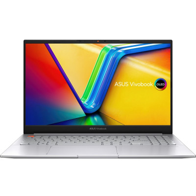 Ноутбук 15" Asus Vivobook Pro 15 K6502VV-MA026 Silver, 15.6" (2880x1620, OLED, 120Hz), Core i5-13500H (12x2.6-4.7 GHz), 16Gb DDR5, 512Gb SSD, GeForce RTX 4060 (8Gb), LAN, WiFi 6E, Bluetooth 5.2, Web, 2xType-C / 2xUSB 3.0, HDMI, 70 Wh, DOS (90NB1