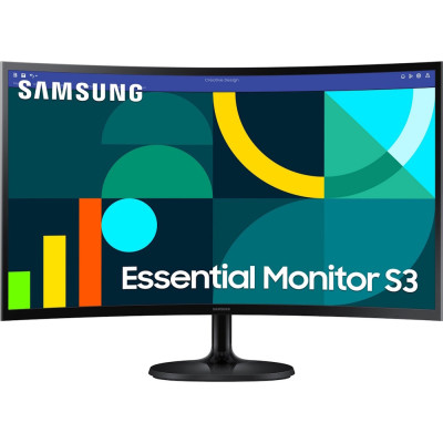 Монітор 27" Samsung S27D360, Black, WLED, VA, 1920x1080, 4 мс, 100 Гц, 250 кд/м², 3000:1, 178 ° / 178 °, HDMI / VGA, Vesa 75x75 (LS27D360