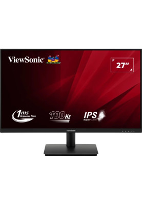Монітор 27" ViewSonic VA270-H, Black, WLED, IPS, 1920x1080, 16:9, 100Hz, 1 мс, 250 кд/м2, 1000:1, 178°/178°, VGA/HDMI, Vesa 75x75