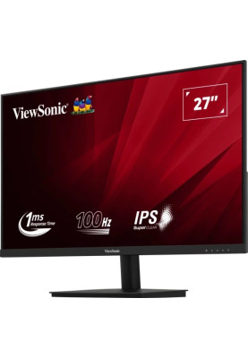 Монітор 27" ViewSonic VA270-H, Black, WLED, IPS, 1920x1080, 16:9, 100Hz, 1 мс, 250 кд/м2, 1000:1, 178°/178°, VGA/HDMI, Vesa 75x75