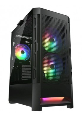 Корпус Cougar Airface Black, без БЖ, Midi Tower, Mini ITX / Micro ATX / ATX / EATX, USB 3.0 x2, USB 2.0 x1, 1 x 120-мм Fan, 386 x 230 x 491 мм