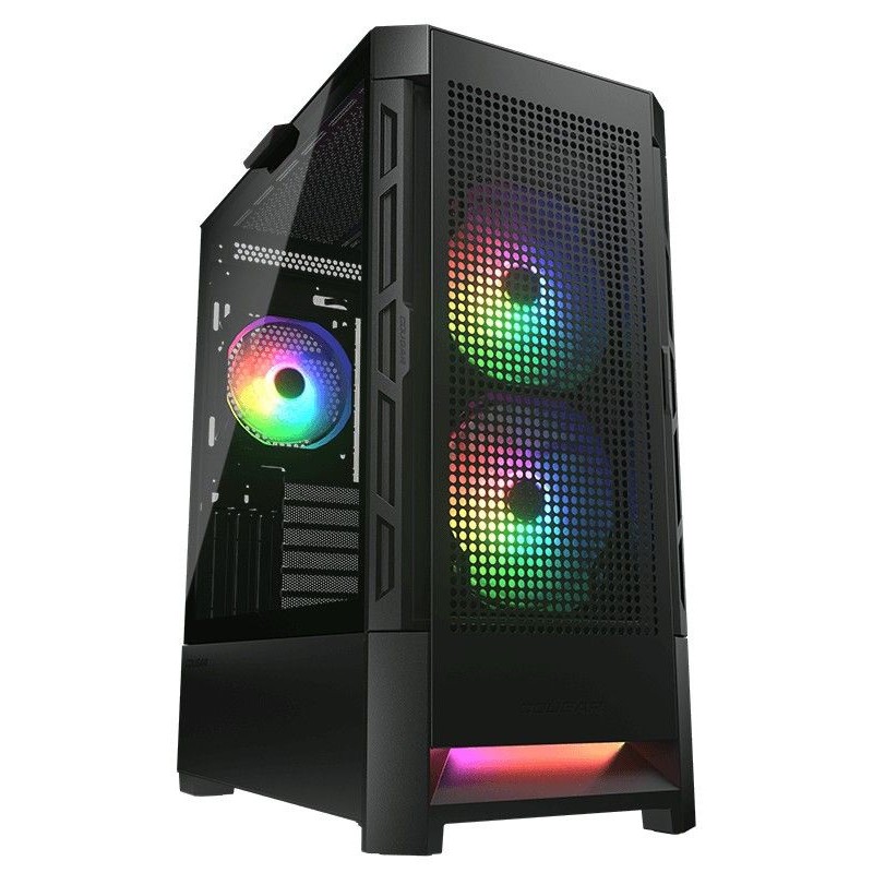 Корпус Cougar Airface Black, без БЖ, Midi Tower, Mini ITX / Micro ATX / ATX / EATX, USB 3.0 x2, USB 2.0 x1, 1 x 120-мм Fan, 386 x 230 x 491 мм