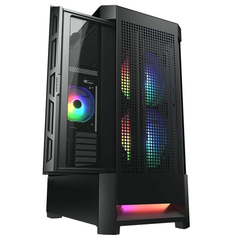 Корпус Cougar Airface Black, без БЖ, Midi Tower, Mini ITX / Micro ATX / ATX / EATX, USB 3.0 x2, USB 2.0 x1, 1 x 120-мм Fan, 386 x 230 x 491 мм