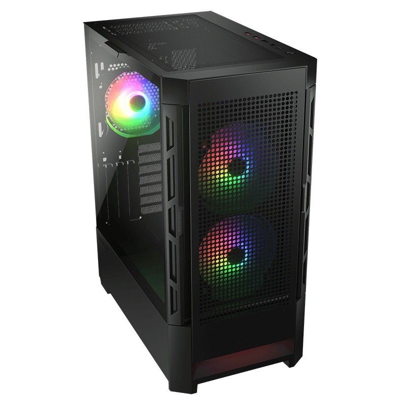 Корпус Cougar Airface Black, без БЖ, Midi Tower, Mini ITX / Micro ATX / ATX / EATX, USB 3.0 x2, USB 2.0 x1, 1 x 120-мм Fan, 386 x 230 x 491 мм