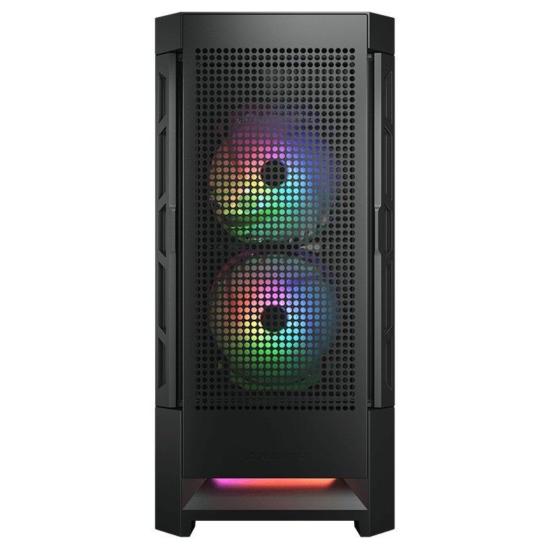 Корпус Cougar Airface Black, без БЖ, Midi Tower, Mini ITX / Micro ATX / ATX / EATX, USB 3.0 x2, USB 2.0 x1, 1 x 120-мм Fan, 386 x 230 x 491 мм