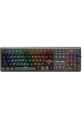 Клавіатура A4Tech FS100 Stone Black "Fstyler", Black/Grey, USB, 10 режимів підсвічування, 1.8 м, UA/RU/US