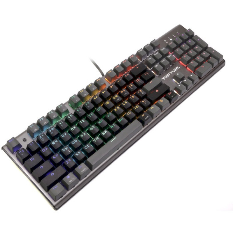 Клавіатура A4Tech FS100 Stone Black "Fstyler", Black/Grey, USB, 10 режимів підсвічування, 1.8 м, UA/RU/US