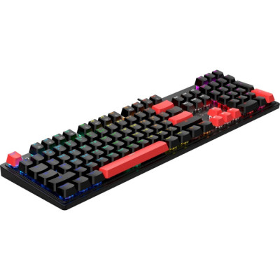 Клавіатура Bloody Fire Black S510R, Black/Red, USB, механічна, перемикачі BLMS, RGB підсвічування, 1.8 м, UA/RU/US ( Fire Black)