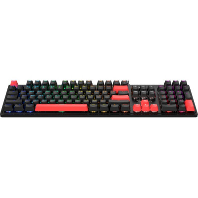 Клавіатура Bloody Fire Black S510R, Black/Red, USB, механічна, перемикачі BLMS, RGB підсвічування, 1.8 м, UA/RU/US ( Fire Black)