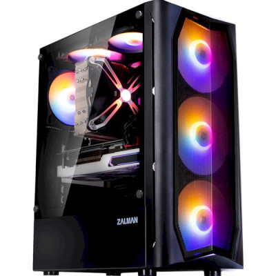 Корпус Zalman N4 (Rev.1), Black, Mid Tower, без БЖ, для ATX / Micro ATX / Mini ITX, 1xUSB 3.0 / 2xUSB 2.0, макс. CPU - 163 мм / VGA - 315 мм, 3x140 мм RGB / 3x120 мм RGB, бічна панель із загартованого скла