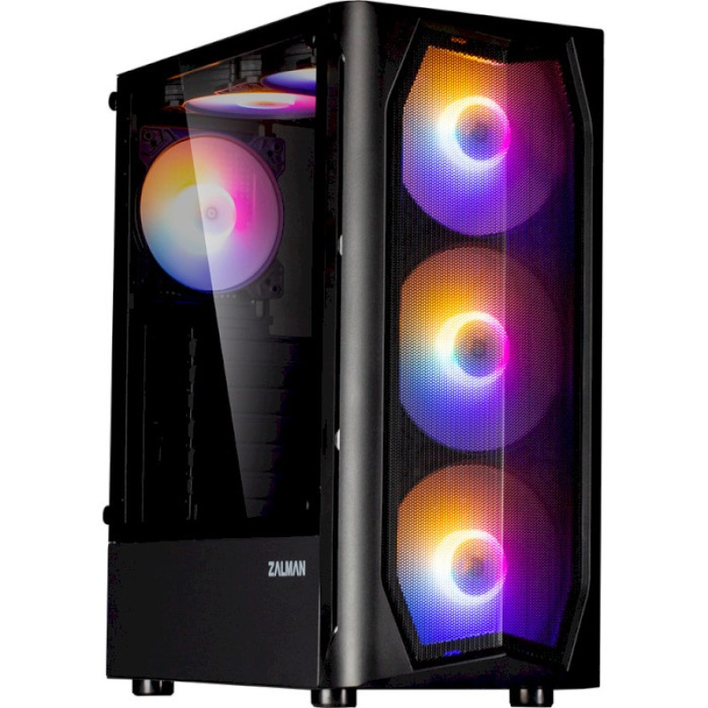 Корпус Zalman N4 (Rev.1), Black, Mid Tower, без БЖ, для ATX / Micro ATX / Mini ITX, 1xUSB 3.0 / 2xUSB 2.0, макс. CPU - 163 мм / VGA - 315 мм, 3x140 мм RGB / 3x120 мм RGB, бічна панель із загартованого скла