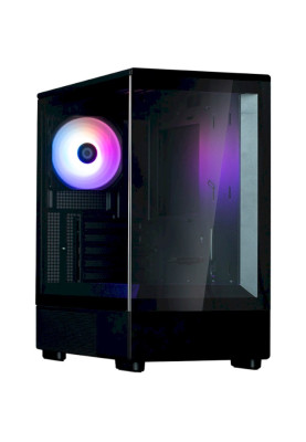Корпус Zalman P10, Black, Mini Tower, без БЖ, для Micro ATX / Mini ITX, 1xType-C / 1xUSB 3.0, макс. CPU - 173 мм / VGA - 384 мм, 1x120 мм ARGB, бічна та передня панель із загартованого скла