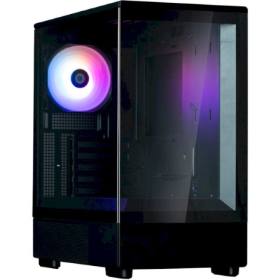 Корпус Zalman P10, Black, Mini Tower, без БЖ, для Micro ATX / Mini ITX, 1xType-C / 1xUSB 3.0, макс. CPU - 173 мм / VGA - 384 мм, 1x120 мм ARGB, бічна та передня панель із загартованого скла