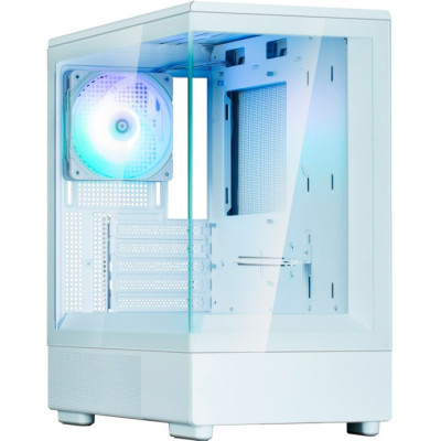 Корпус Zalman P10, White, Mini Tower, без БЖ, для Micro ATX / Mini ITX, 1xType-C / 1xUSB 3.0, макс. CPU - 173 мм / VGA - 384 мм, 1x120 мм ARGB, бічна та передня панель із загартованого скла