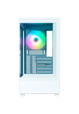 Корпус Zalman P10, White, Mini Tower, без БЖ, для Micro ATX / Mini ITX, 1xType-C / 1xUSB 3.0, макс. CPU - 173 мм / VGA - 384 мм, 1x120 мм ARGB, бічна та передня панель із загартованого скла