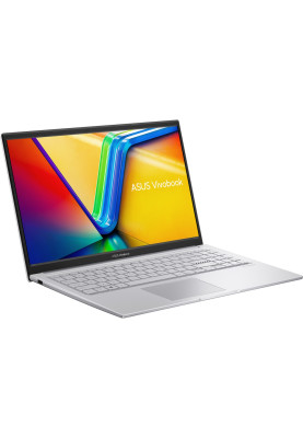 Ноутбук 15" Asus VivoBook 15 X1504ZA-BQ606 Silver 15.6" (1920x1080, IPS, 60Hz) , Intel Core i3-1215U (6x1.2-4.4GHz), 8GB DDR4, SSD 512GB, Intel UHD Graphics, WiFi 6E, Bluetooth 5.3, Web, 1xType-C/2xUSB 3.2/1xUSB2.0, HDMI, 42 Wh, DOS