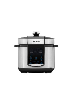 Мультиварка-скороварка Ardesto MPC-P225, Silver, 900W, 5л, 22 програми, керування сенсорне, дисплей, регулювання температури, таймер, регулювання температури, книга рецептів