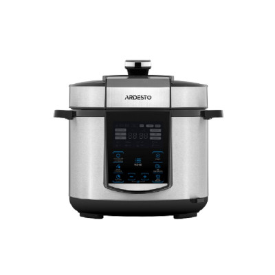Мультиварка-скороварка Ardesto MPC-P225, Silver, 900W, 5л, 22 програми, керування сенсорне, дисплей, регулювання температури, таймер, регулювання температури, книга рецептів