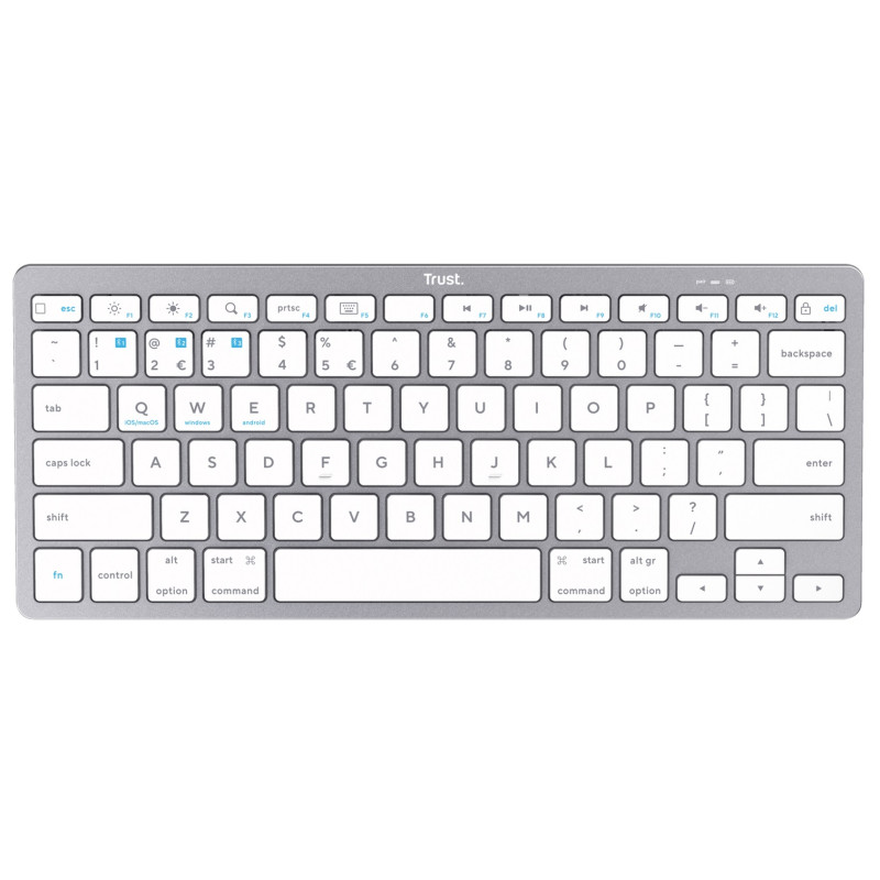 Клавіатура бездротова Trust, Silver, Bluetooth, 2xAAA (25486)