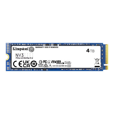 Твердотільний накопичувач SSD 4Tb, Kingston NV3, PCI-E 4.0 x4, M.2 2280, 3D TLC, 6000/5000 МБ/с (SNV3S/4000G)