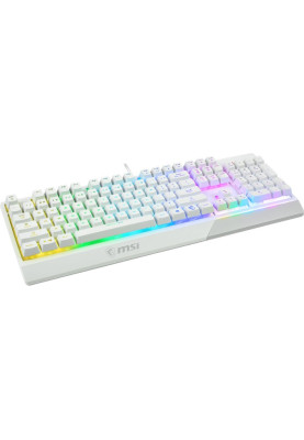 Клавіатура MSI VIGOR GK30, White, USB, механічні плунжерні перемикачі, 6-зонне повнокольорове підсвічування, водостійка конструкція, 1.8 м