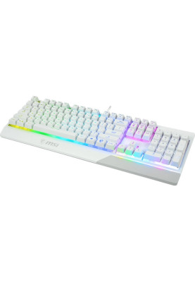 Клавіатура MSI VIGOR GK30, White, USB, механічні плунжерні перемикачі, 6-зонне повнокольорове підсвічування, водостійка конструкція, 1.8 м